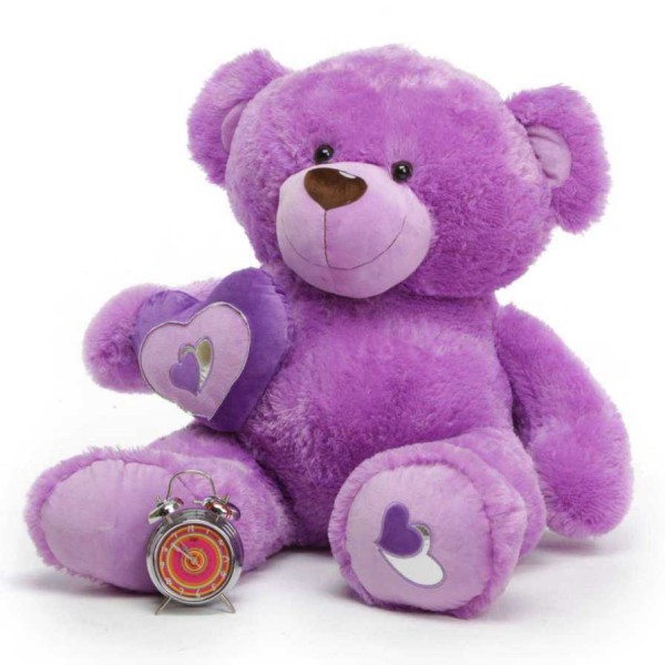 Purple 3.5 Feet Big Teddy Bear with a heart
